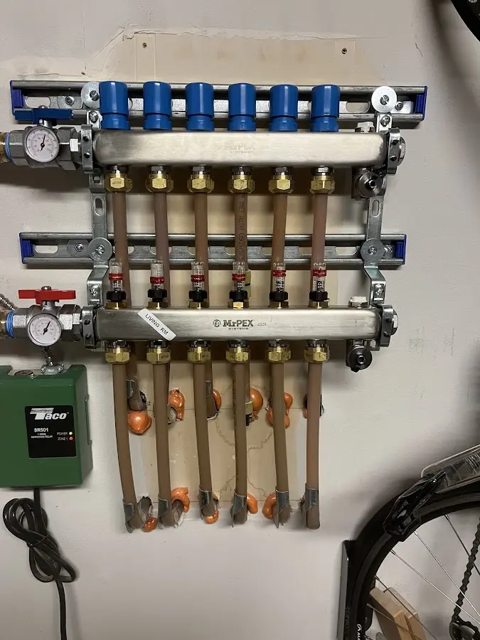 Plumber performing Gas Leak Detection at a residential property in Peach Bottom